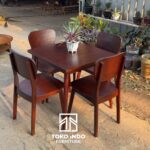 Set Meja Makan 4 Kursi Kayu Jati Minimalis Modern