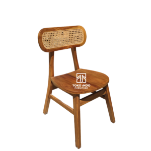 Kursi Makan Minimalis Ropan Jati Anyaman Rotan Alami